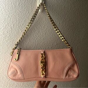 Juicy Couture Pink Leather Baguette Shoulder Bag
